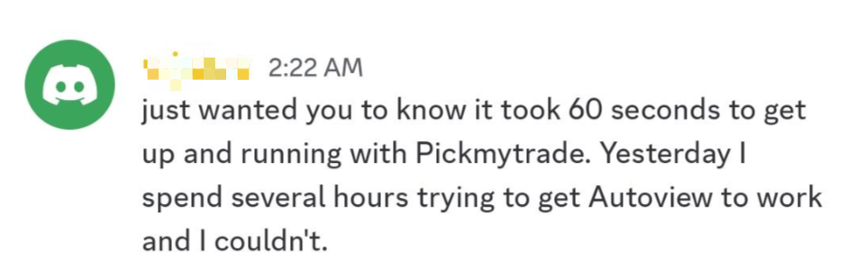 Customer Review - Trader testimonial for PickMyTrade